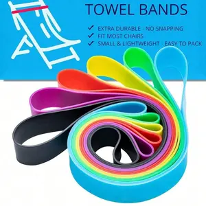 Silicone Beach Chair Towel Strap, Extensible Design Windproof Beach Chair Towel Holder, Colorful Beach Chair Clip, Pool and Cruise Travel Essential, Beach Towel Clips