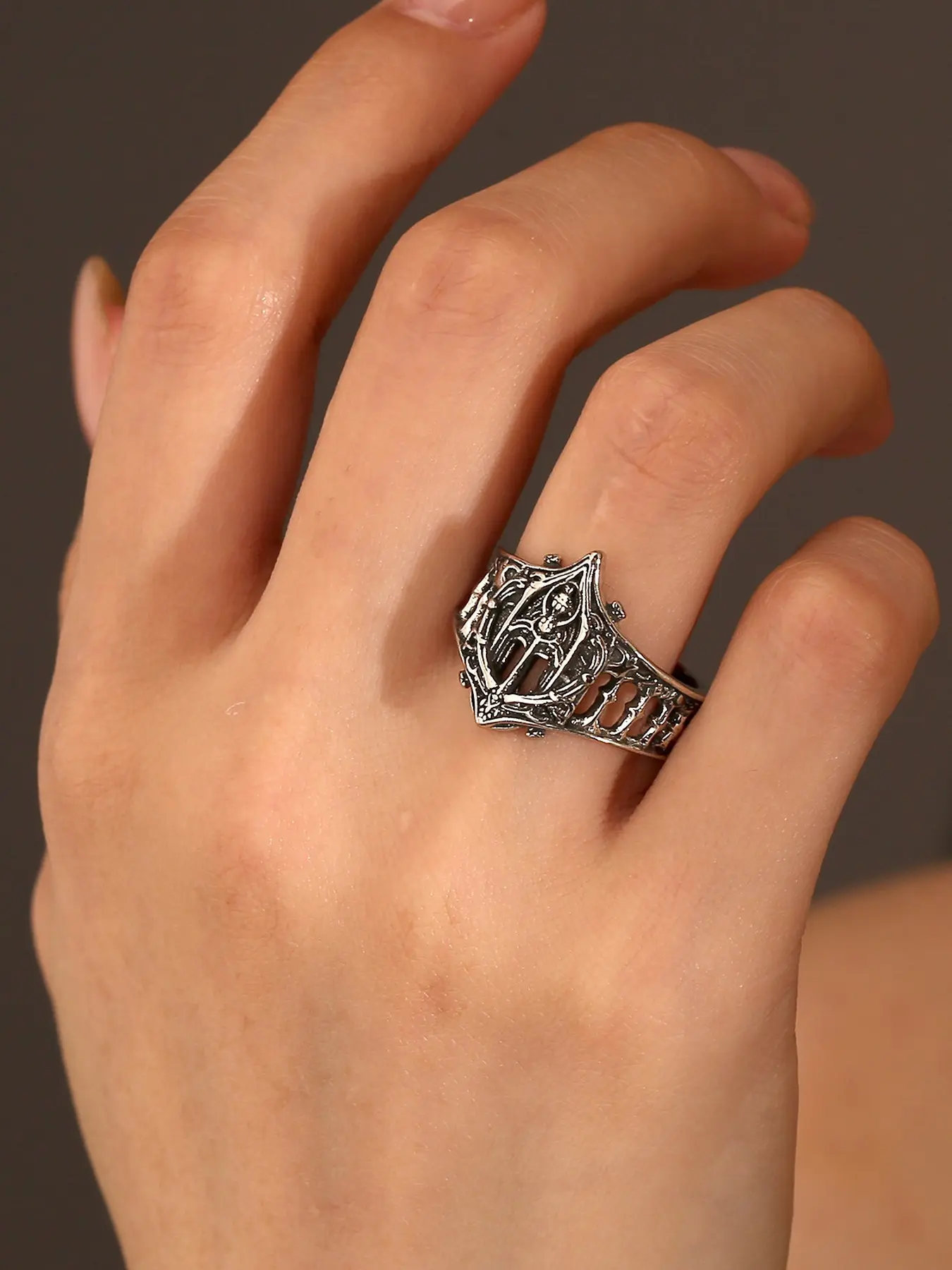 Gothic Motif Church Ring with Exaggerated Punk Design, Punk Influence, Unique Cathedral Style Jewelry for Parties and Everyday Wear, All Season Wear, Perfect Gift for Festivals, Jewelry Rings