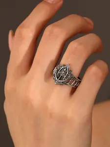 Gothic Motif Church Ring with Exaggerated Punk Design, Unique Cathedral Style Jewelry for Parties and Everyday Wear, All Season Wear, Perfect Gift for Festivals