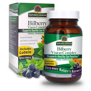 Nature's Answer Bilberry Vision Complex for Eyes Vegetarian Capsules, 60-Count | Promotes Overall Eye Health | Vegan | Single Count