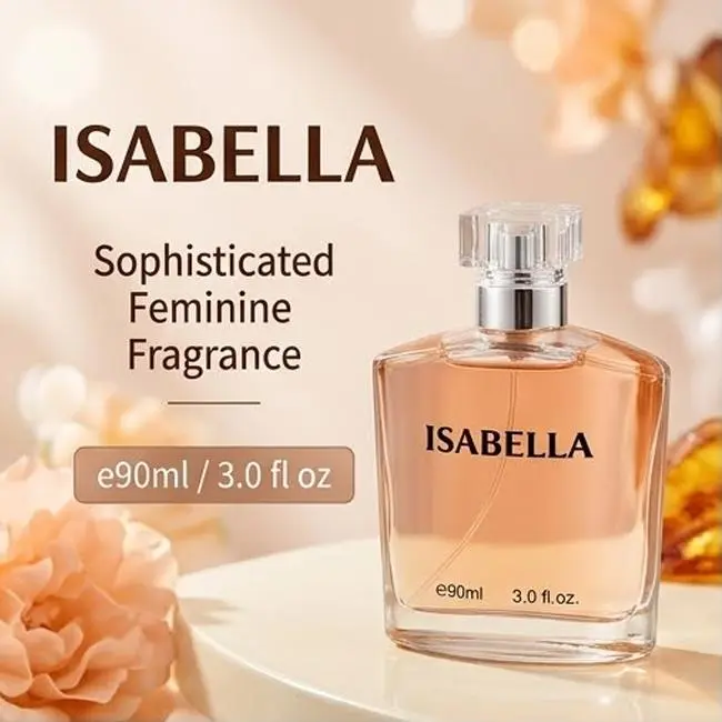 ISABELLA Women's Eau de Toilette 90ml | Elegant and gentle floral-fruity fragrance with long-lasting scent, perfect for work or dates. Comes in a soft pink gift box—ideal as a birthday gift for your girlfriend or best friend, or as a Valentine's Day gift.