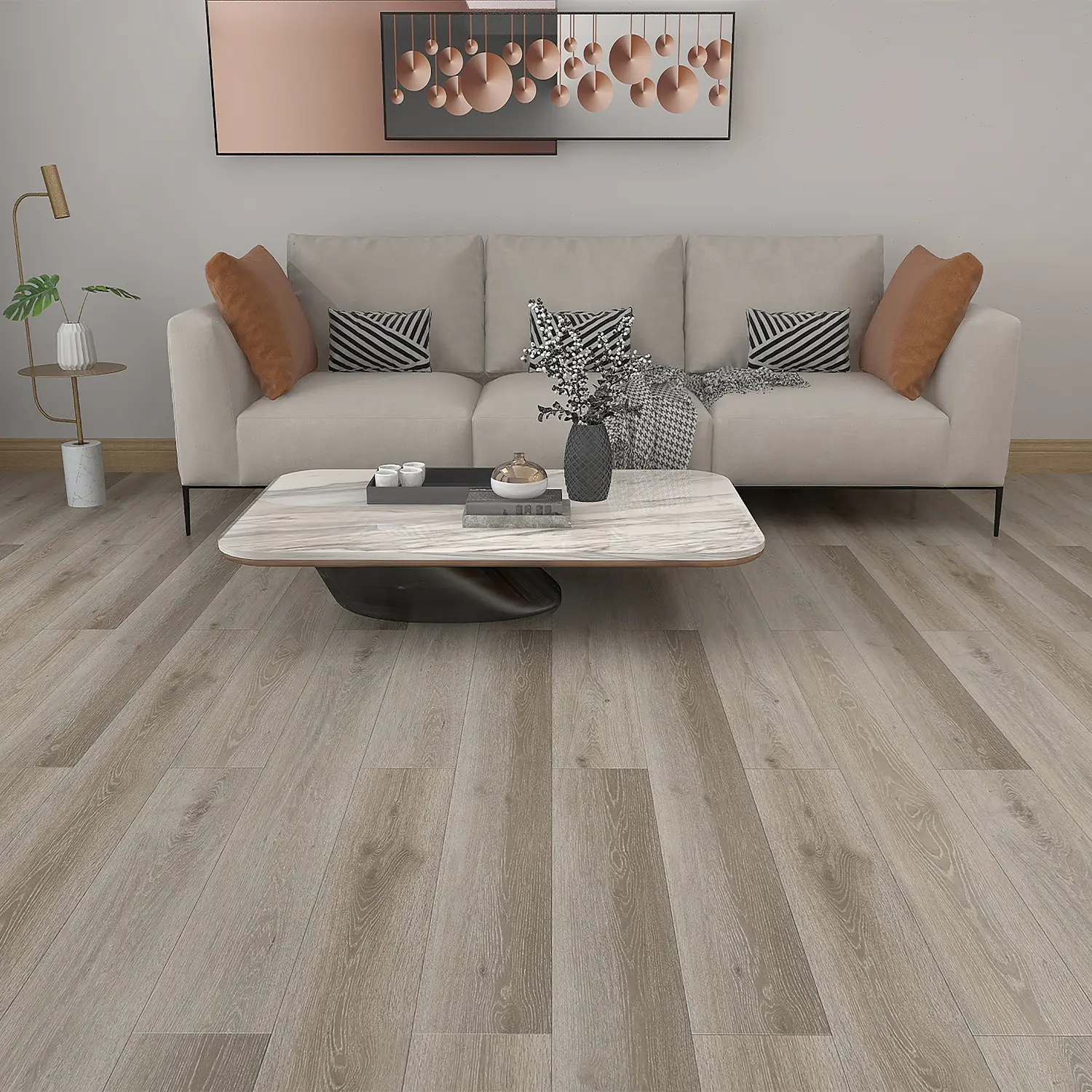 ELEME FLOORING 20 Mil x 7 in. W x 48 in. L Click Lock Waterproof Luxury Vinyl Plank Flooring CITY LIMITS SERIES (23.9 sqft/case)-01004 MACON