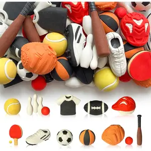 32 Pcs Sports Erasers Desk Pets for Kids Classroom Prizes Fun Cool 3D Puzzle Erasers Bulk Mini Cute Pencil Eraser Pals Toys for Party Favors Treasure Box Goodie Bag Stuffers