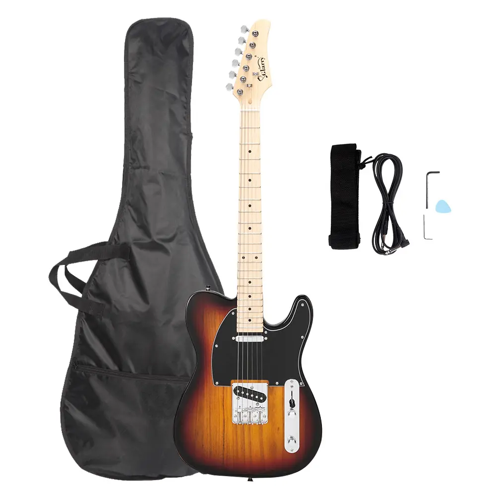 GTL Maple Fingerboard Electric Guitar Bag Strap Plectrum Connecting Wire Spanner Tool Sunset Color, Instrument Maintenance Tool, Guitar Accessory Storage, Complete Guitar Toolkit, Plectrum And Tools Kit, Maple Fingerboard Design, Bolt-On Neck Style, Dura