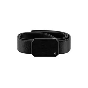 Groove Belt Max Leather – Everyday Stretch Leather Belt for Men, Magnetic Buckle, Work & Casual Wear – Black