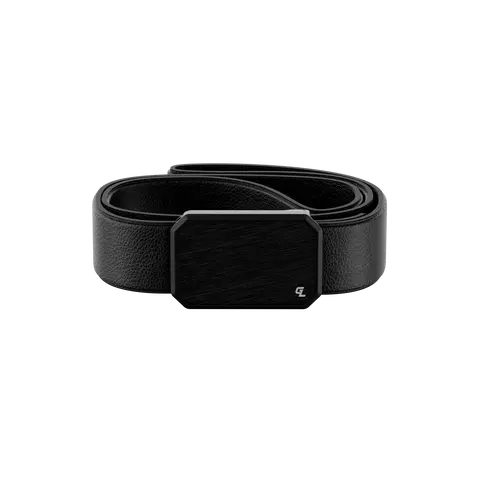 Groove Belt Max Leather – Everyday Stretch Leather Belt for Men, Magnetic Buckle, Work & Casual Wear – Black