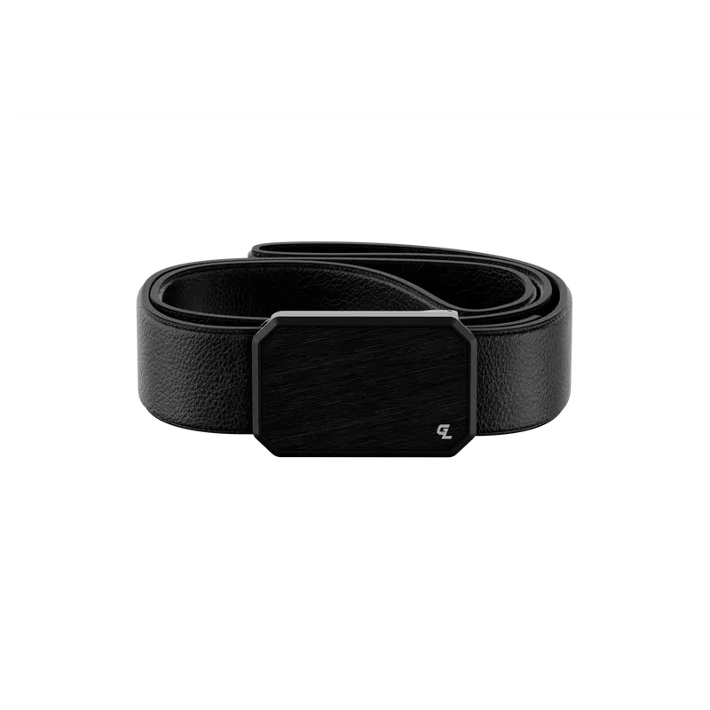 Groove Belt Max Leather – Everyday Stretch Leather Belt for Men, Magnetic Buckle, Work & Casual Wear – Black