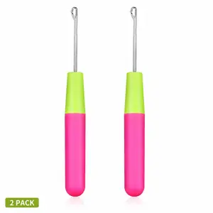 Wig Crochet Hook Latch Hook Tool Crochet Needle 2 Pack for Micro Braids Hair Extensions Feather Rug