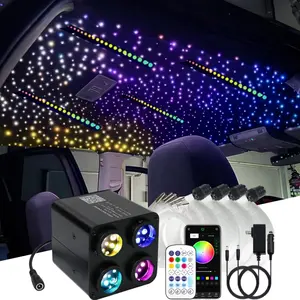 36W 4 Color Twinkle & RGB Colorful Shooting Star 2-in-1 Fiber Optic Lights, 1800pcs+120 pcs Optical fibers in 0.03in 13.1ft Music Sync Starlight Headliner Kit with APP and Remote Control Star Ceiling Light car stuff for men Adjustable Rgb Lighting