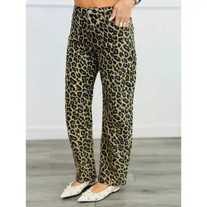 WR x Risen Leopard Love Barrel Jeans (Reg & Plus)