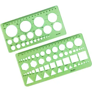 Circle Templates Geometric Drafting Stencils Measuring Tools Artist Design Drawing Aid Geometry Ruler 2 Pack