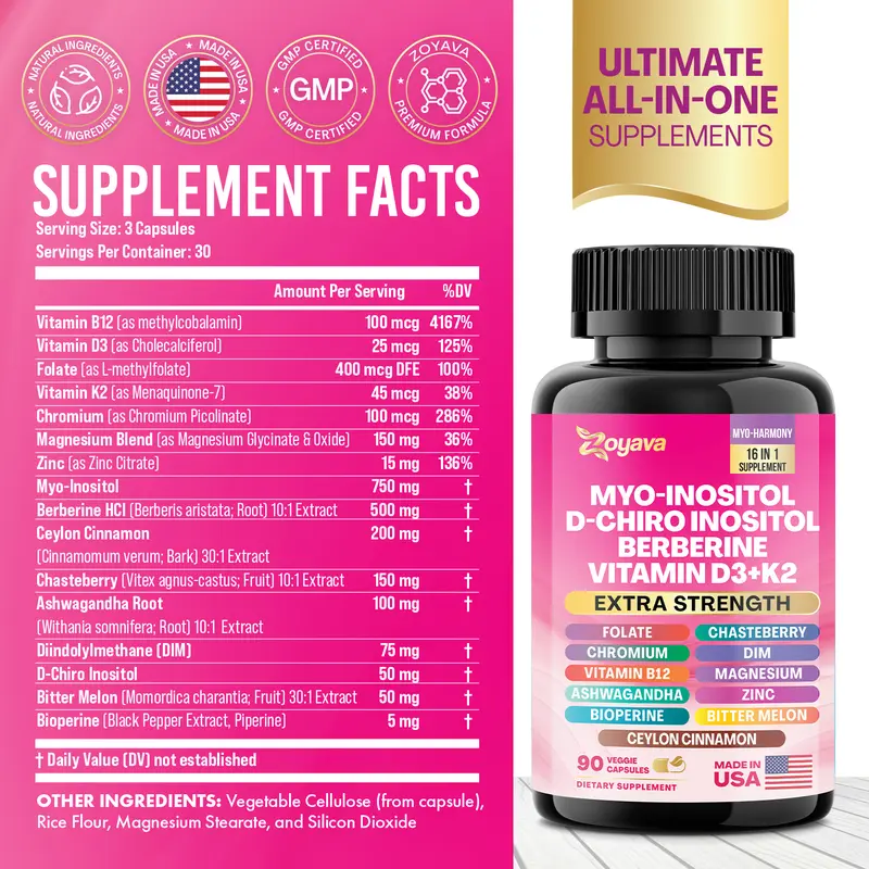 Hormone Vitality Trio - Zoyava Myo-Inositol, Sea Moss, & Shilajit Supplements - All-in-One Multivitamin with Extra Strength Ingredients - MADE IN USA 1