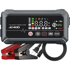 JC400 9-in-1  Charger and Jump Starter, 2500A 12V Portable Jump Box for  Upto 8.5L Gas/6.5L , 750mA/1A/2A, 6V/12V Automotive  Maintainer, Trickle Charger and Desulfator