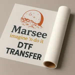 Marsee - DTF Heat Transfer Sheets – 22” Wide | Upload Your Design or Use Canva Template | Ready to Press | Custom DTF Film for T-Shirts, Hoodies & More | Works with Cricut, Heat Press | Vibrant, Durable, Easy DIY Transfers