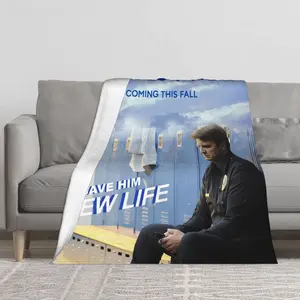 The Rookie TV Series Flannel Blanket - A soft and comfortable square blanket with the design "Having a New Life," perfect for home, picnics, travel, or use on the sofa, an ideal gift for friends and family, picnic blanket |   Contemporary style |   Polyes