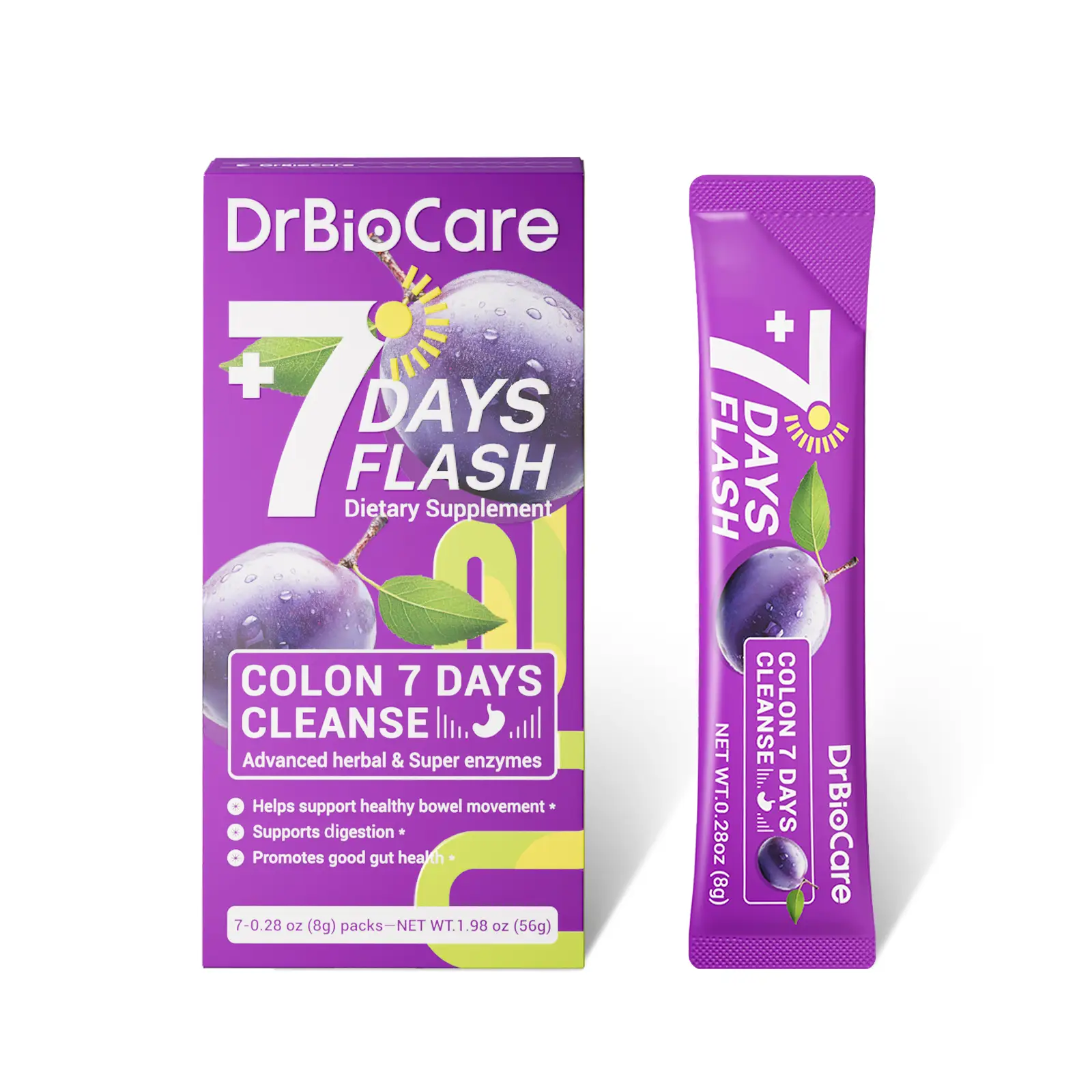 【Crazy Viral】DrBioCare Colon Cleanse Supplement, 7 Days Flash Series, Supports Digestive Health & Nutrient Absorption, Detox & Cleanse, Promote Bowel
