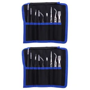 18 Pcs Tweezers Set Stainless Steel Anti-Static Precision Tweezers for Electronic Mobile Phone Repair Tools Hand Tools