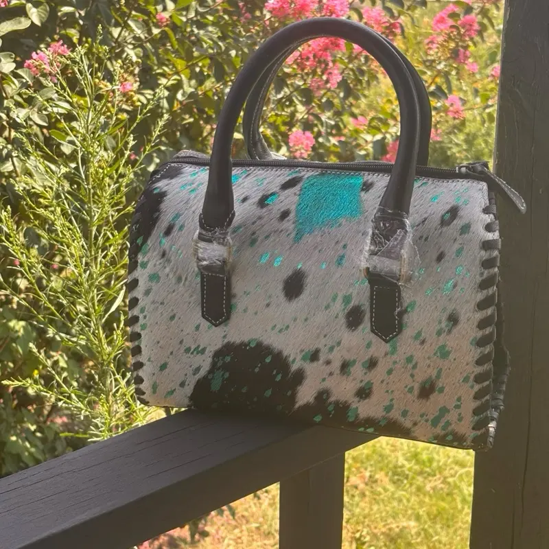 Acid-Stained Cowhide Medium 11in Speedy Bag