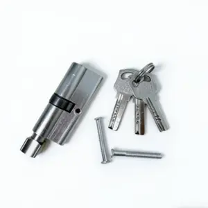 Lock Core Set with 3 Keys, Silver Color Aluminum Alloy, Home Use Interior Door Lock Core, Small Size 70, Universal Design, Includes Installation Screws