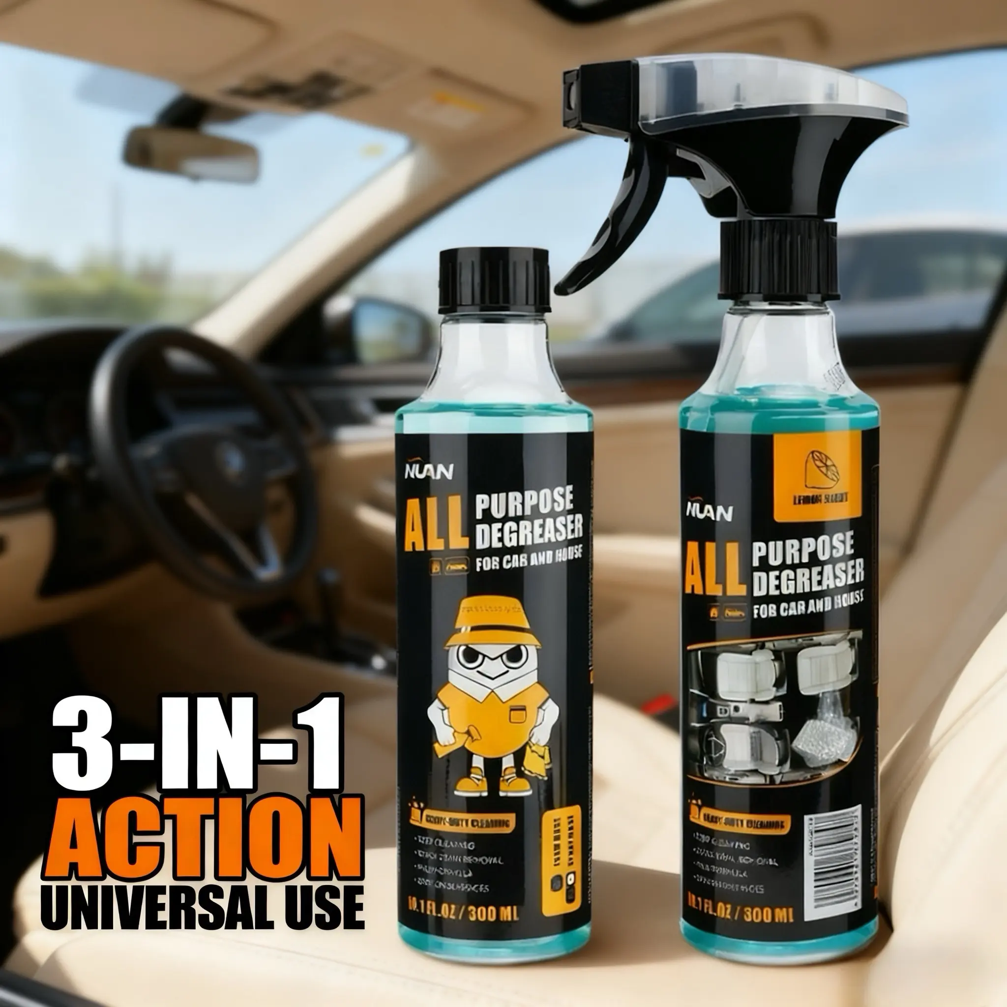 NUAN Heavy Duty Degreaser – Powerful foam cleaner for easy, fast, 2-in-1 cleaning and maintenance.-MY0522