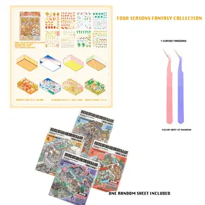 Mega Sticker Set: 4 Blank Scenes + 8 Stickers + 5 Mini Pocket Stickers, Ultimate DIY Kit with Bonus Surprises. Create & Carry Your Art. (Tweezers Included)