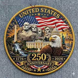 USA 250th Anniversary Hybrid Patch 1776-2026 250 Years of Freedom Patriotic Patch for Jackets, Hats & Bags