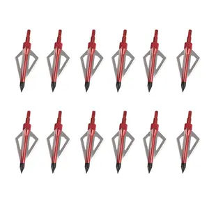 12pcs Hunting Arrowheads Broadheads 100Grain for Crossbow Bolts Compound Arrow