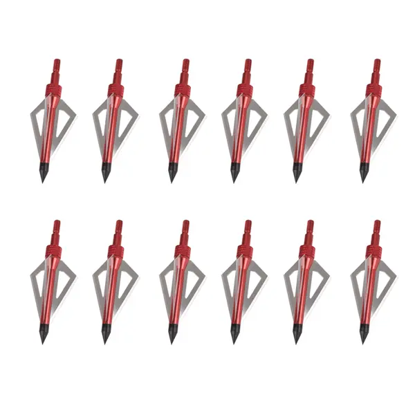 12pcs Hunting Arrowheads Broadheads 100Grain for Crossbow Bolts Compound Arrow
