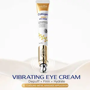 Beauty Lovers Are Obsessed! Electric Vibrating Collagen Eye Cream with Cooling Metal Applicator, Helps Reduce Puffiness, Eye Bags and Dark Circles While Hydrating, Firming and Refreshing Tired-Looking Eyes