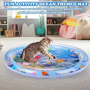 Palksky Water Sensory Playmat for Cats,Cat Toys for Bored Indoor Cats, Cat Kicker Toys Self Play Mat,Interactive Toys for Cats to Play Alone
