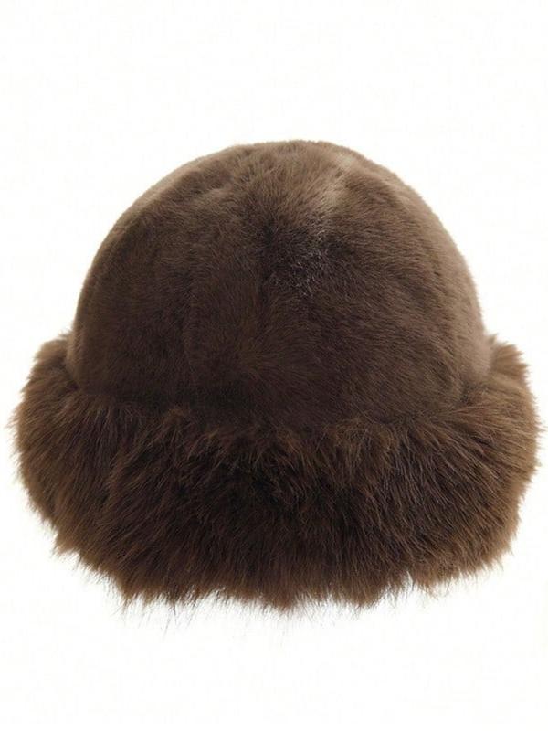 Women's Elegant Solid Color Bucket Hat, 2024 New Style Trendy Fuzzy Warm Hat, Chic All-match Accessories for Fall & Winter for Women & Girls for Outfit Matching, Fashion Matching Hat Women's Elegant Solid Color Bucket Hat, 2024 New Style Trendy Fuzzy Warm Hat, Chic All-match Accessories for Fall & Winter for Women & Girls for Outfit Matching, Fashion Matching Hat