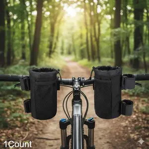 Premium Bike Motorcycle Cup Holder with Net Pouch & Lockable Strap - Universal Mount for Bicycle, Wheelchair, Golf Cart, ATV - Quick Install, Outdoor Sports Gear, Must-Have for Activities