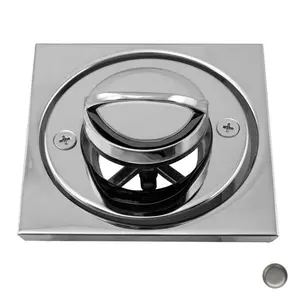 Westbrass D3201-07 Roman Tub Drain with D315 Tile Square - Satin Nickel, 2 Screws, 3-9/16" Diameter, 4-1/4" Square, Fits Oatey 151/Casper 140, Mounts in Tile or Stone Roman Tub Drains