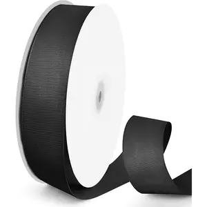 100 Yards 1.5 inch Grosgrain Ribbon, Color Ribbon Perfect for Gift Wrapping, Wedding, Bows, Floral Bouquets and Decoration(Black)