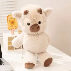 Plush Toy Cow Doll, Scottish Highland Miniature Plush Toy, Comfortable Sleep Companion Pillow, Soft Stuffed Animal Figure