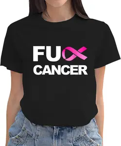 100% Cotton Fuck Cancer Tshirt for Breast Cancer Awareness T-Shirt T-Shirt