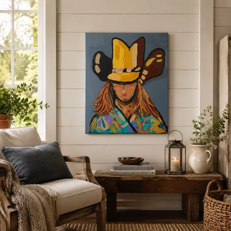 Original Western Cowgirl Acrylic Painting | 16x20 | Hand Painted Canvas