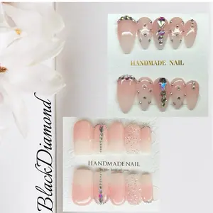 Bling Ombre Designs 10 PCS Handmade Acrylic Press On Nails, Available in Various Sizes and Shapes
