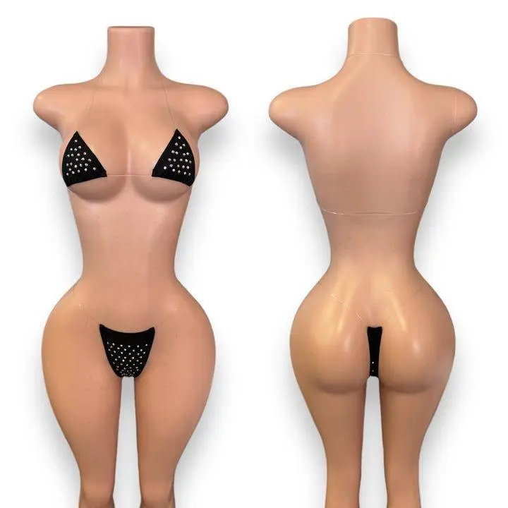 Diamond Microkini w/Regular Thong - One Size Fits All, Durable Lycra Material