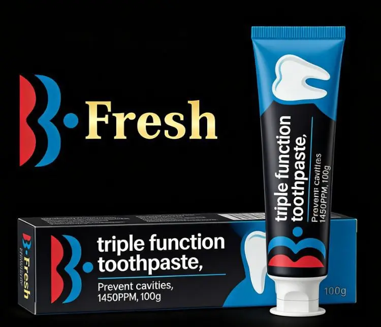 B-Fresh Triple Function Fluoride Toothpaste Cavity Protection, 100g