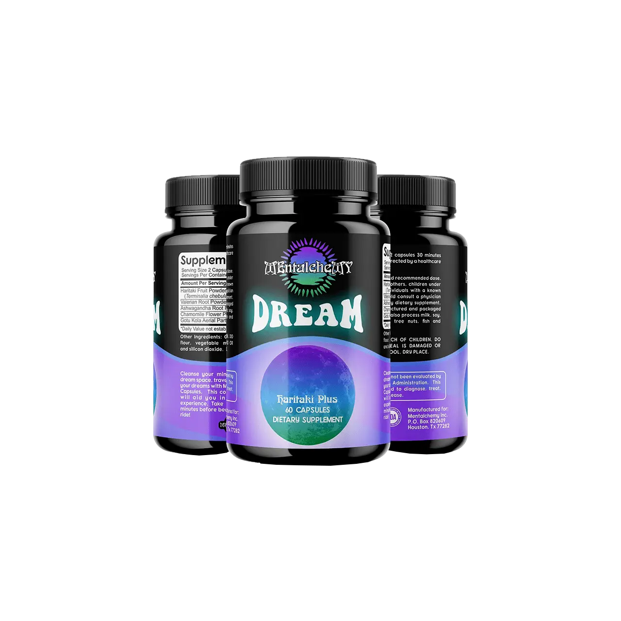 Mentalchemy Dream Time Haritaki Supplement for Lucid Dreaming & Astral Awareness - 60 Capsules for Enhanced Dream Recall & Subconscious Guidance