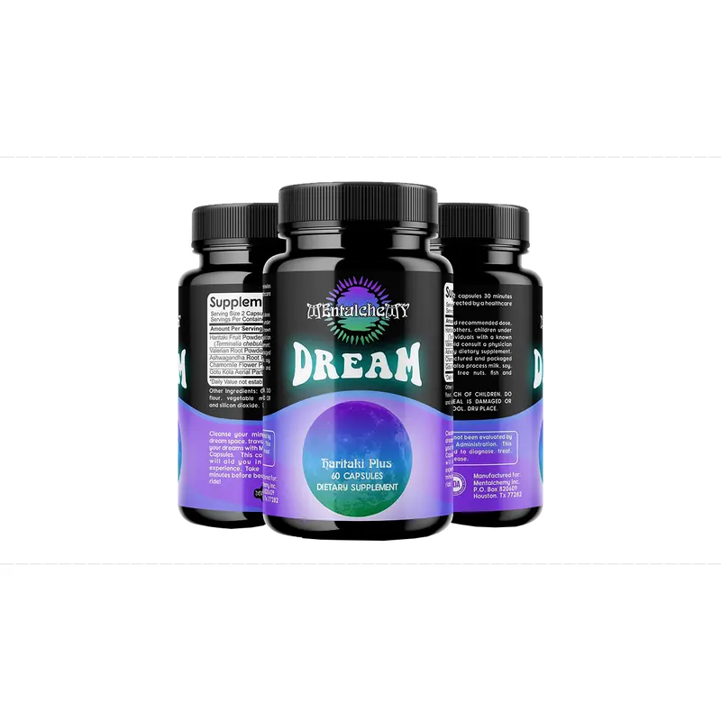 Mentalchemy Dream Time Haritaki Supplement - 60 Capsules for Lucid Dreaming, Astral Awareness, Relaxation, Better Sleep Quality, Dream Retention, Nervous System Balance & Restful Sleep
