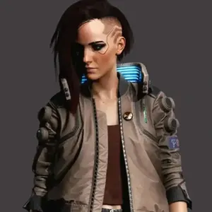 Cyberpunk-2077 Beige Bomber Samurai Jacket