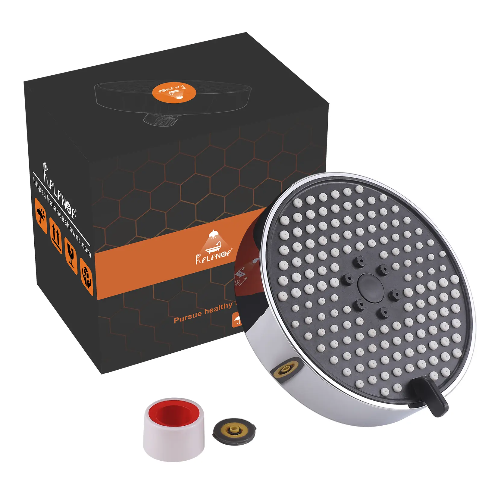 4 Inch Round High Pressure Shower Head - 3 Rain Modes, 1-Min Install Fit G1/2" & Easy Clean - 1.8GPM High Flow Fixed ShowerHead for Bathroom, Outdoor, Homeowners, Renters