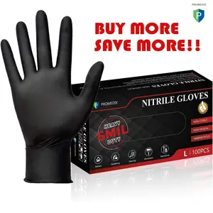PROMEDIX P HEAVY DUTY 6 Mil Nitrile Gloves, 100 Count Disposable Gloves, Latex Free & Powder Free, Food Safe for Cleaning, Kitchen, BBQ and Automotive Use, Industrial Grade Professional Grade Chemical Resistant Gloves
