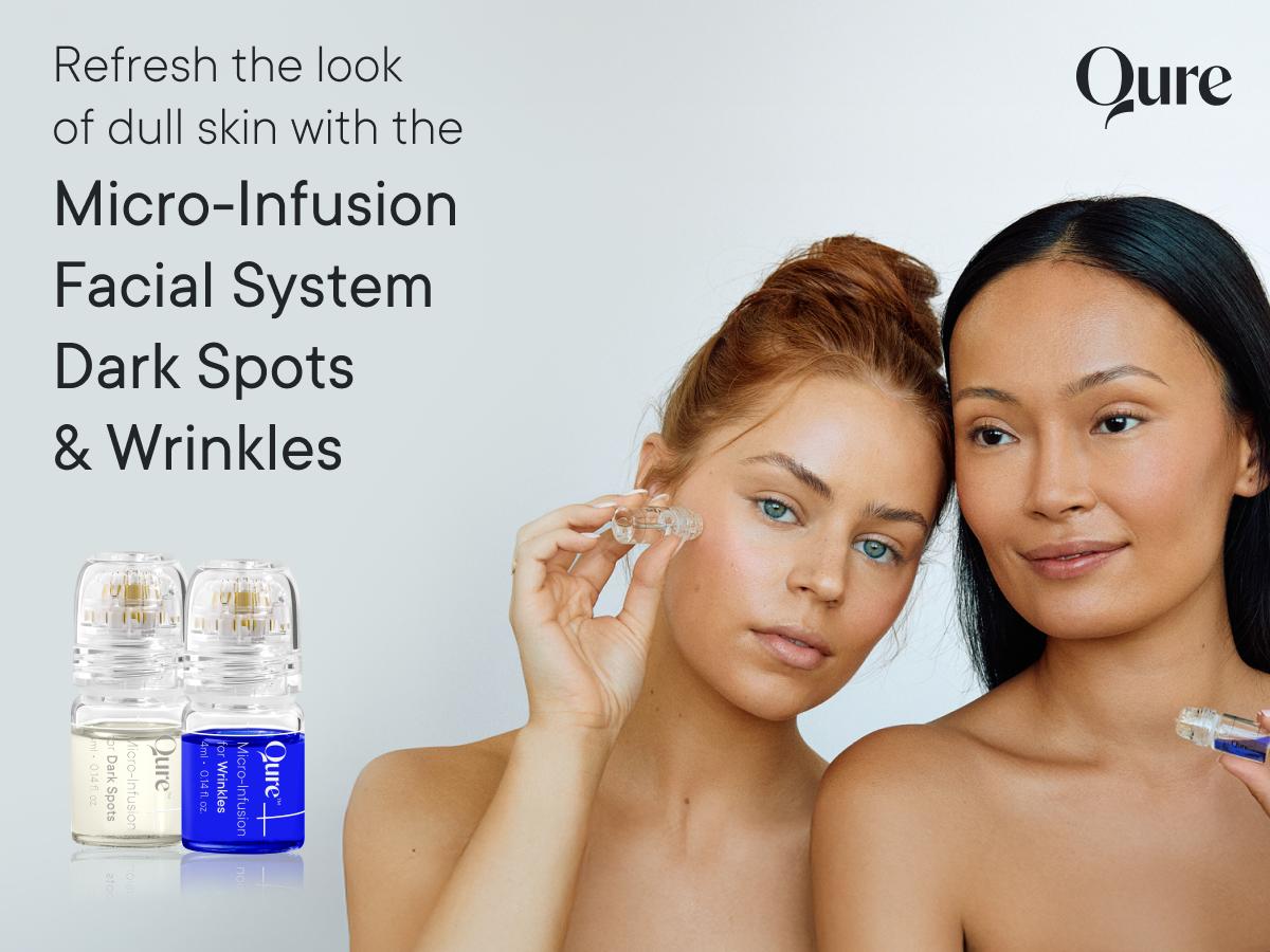 Qure Micro-Infusion System: Facial Serum for All Skin Types - 2 Months Mixed (For Wrinkles + Dark Spots)