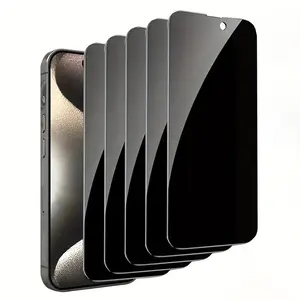 Privacy Anti-spy Durable Phone Screen Protector, 5 Counts Tempered Glass Phone Screen Protective Film, Phone Accessories Compatible with iPhone 15 Pro Max, Cover, Protection