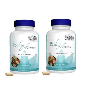 Mila McAnner 15 Day Cleanse Gut and Colon Support Caffeine Free Advanced Formula with Senna Cascara Sagrada Psyllium Husk Non-GMO Probiotics 30 Capsules