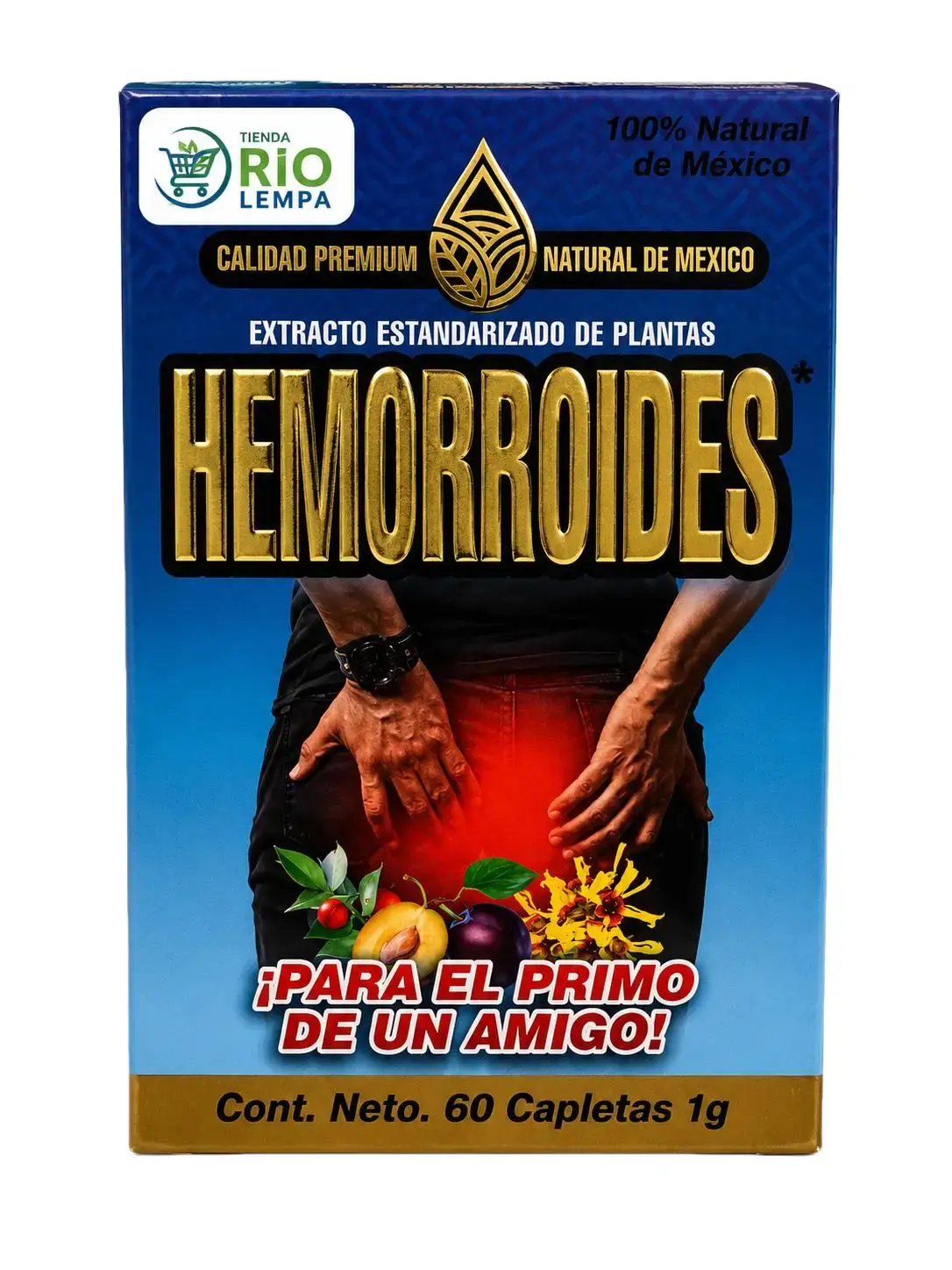 Hemorroides Premium Natural Plant Extract Tablets, Mexican-Sourced Healthcare Supplement, 60 Count