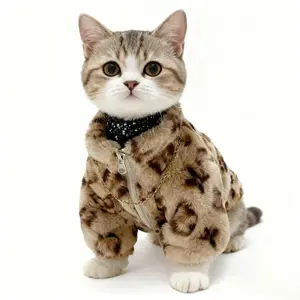 Plush Star Pattern Dog Winter Coat with  Warm & Stylish Pet Jacket for Small Dogs & Cats Plush Coffee Plaid Dog Hoodie Sweater pet clothing